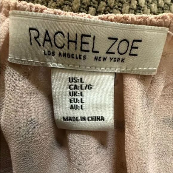 Rachel Zoe Pink Heart Pattern V-Neck Blouse - Picture 5 of 5